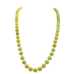 Vintage bright yellow paint splashed fab lucite necklace
